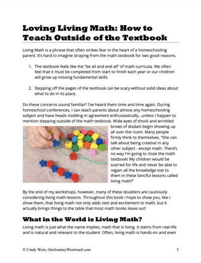 sample text for homeschool math guide